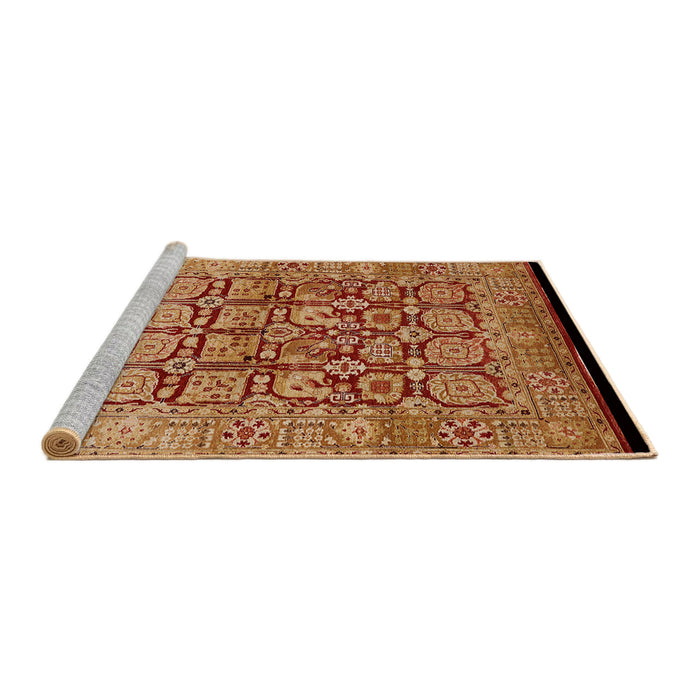 Sideview of Machine Washable Industrial Modern Orange Rug, wshurb909