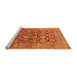 Sideview of Machine Washable Oriental Orange Traditional Area Rugs, wshurb909org