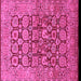 Square Machine Washable Oriental Pink Traditional Rug, wshurb909pnk