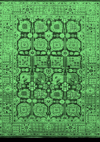 Oriental Emerald Green Traditional Rug, urb909emgrn