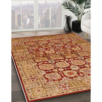 Mid-Century Modern Orange Oriental Rug, urb909