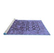 Sideview of Machine Washable Oriental Blue Traditional Rug, wshurb909blu