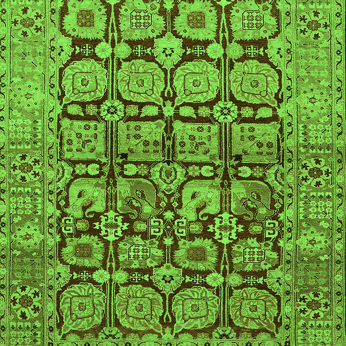 Oriental Green Traditional Rug, urb909grn