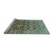 Sideview of Machine Washable Oriental Light Blue Traditional Rug, wshurb909lblu