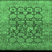 Square Machine Washable Oriental Emerald Green Traditional Area Rugs, wshurb909emgrn