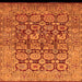 Square Machine Washable Oriental Orange Traditional Area Rugs, wshurb909org