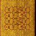 Square Oriental Yellow Traditional Rug, urb909yw