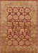 Mid-Century Modern Orange Oriental Rug, urb909