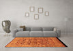 Machine Washable Oriental Orange Traditional Area Rugs in a Living Room, wshurb909org