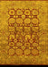 Machine Washable Oriental Yellow Traditional Rug, wshurb909yw