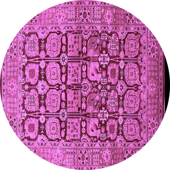 Round Oriental Purple Traditional Rug, urb909pur
