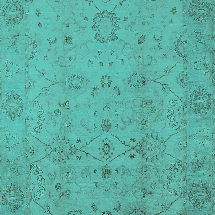 Machine Washable Oriental Turquoise Traditional Area Rugs, wshurb910turq