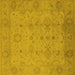 Square Machine Washable Oriental Yellow Traditional Rug, wshurb910yw