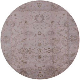 Round Machine Washable Industrial Modern Rose Dust Purple Rug, wshurb910