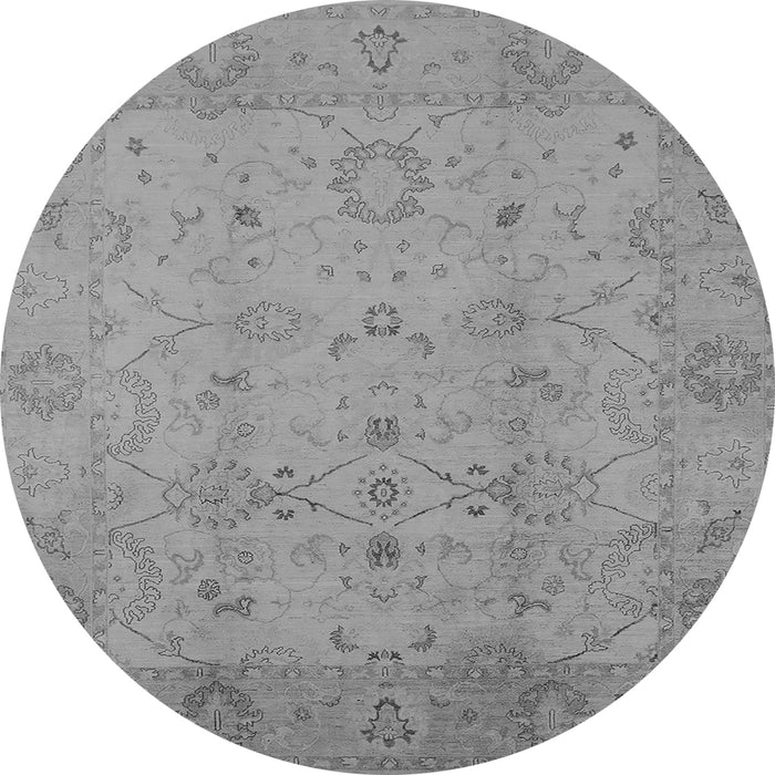 Round Machine Washable Oriental Gray Traditional Rug, wshurb910gry