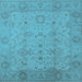 Square Oriental Light Blue Traditional Rug, urb910lblu