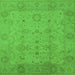 Square Oriental Green Traditional Rug, urb910grn