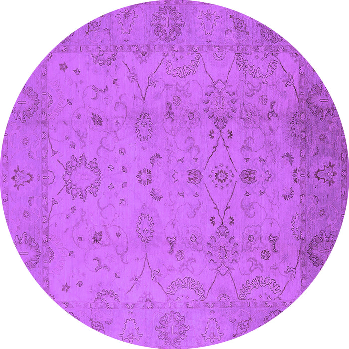 Round Oriental Purple Traditional Rug, urb910pur