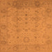 Square Machine Washable Oriental Orange Traditional Area Rugs, wshurb910org