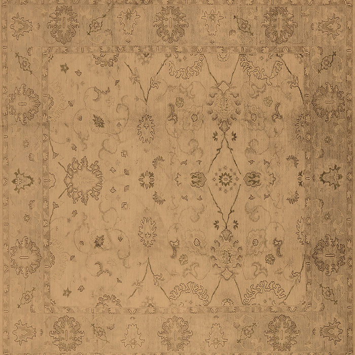 Square Oriental Brown Traditional Rug, urb910brn