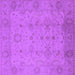 Square Machine Washable Oriental Purple Traditional Area Rugs, wshurb910pur