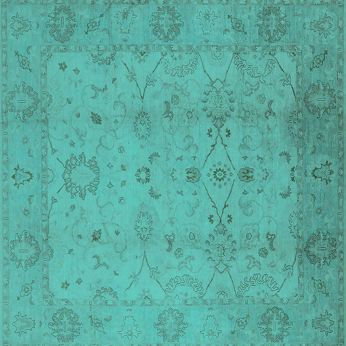 Square Oriental Turquoise Traditional Rug, urb910turq