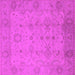 Square Machine Washable Oriental Pink Traditional Rug, wshurb910pnk