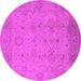 Round Oriental Pink Traditional Rug, urb910pnk