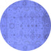 Round Oriental Blue Traditional Rug, urb910blu