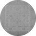 Round Oriental Gray Traditional Rug, urb911gry