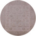 Round Mid-Century Modern Rosy Brown Pink Oriental Rug, urb911