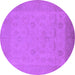 Round Machine Washable Oriental Purple Traditional Area Rugs, wshurb911pur