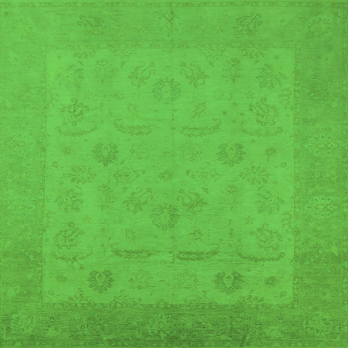 Square Oriental Green Traditional Rug, urb911grn