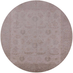 Round Machine Washable Industrial Modern Rosy Brown Pink Rug, wshurb911