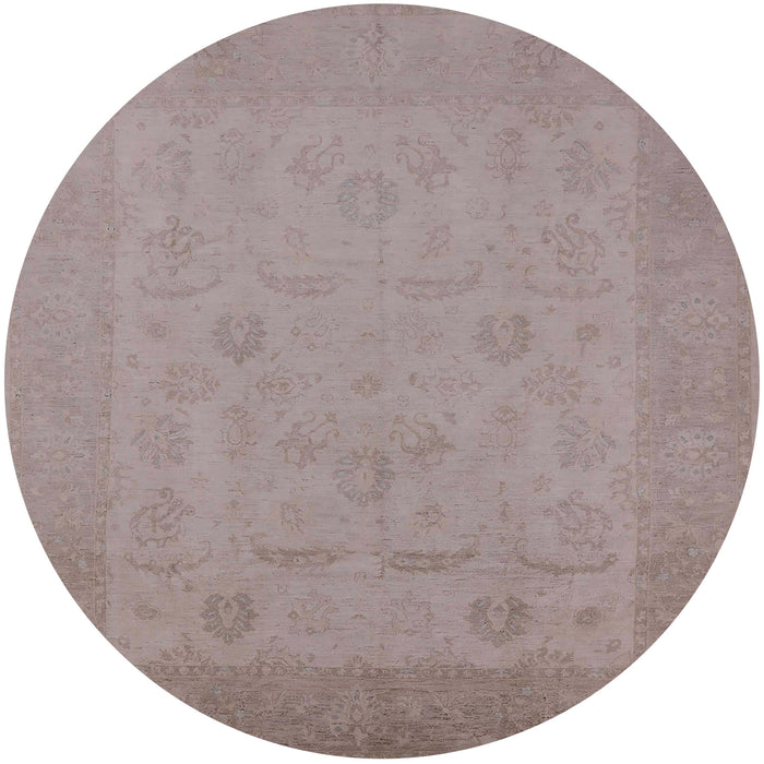Round Machine Washable Industrial Modern Rosy Brown Pink Rug, wshurb911