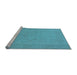 Sideview of Machine Washable Oriental Light Blue Traditional Rug, wshurb911lblu