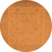 Round Oriental Orange Traditional Rug, urb911org