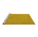 Sideview of Machine Washable Oriental Yellow Traditional Rug, wshurb911yw