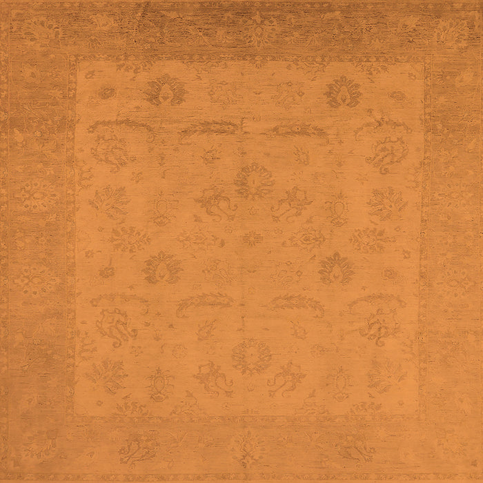 Square Oriental Orange Traditional Rug, urb911org