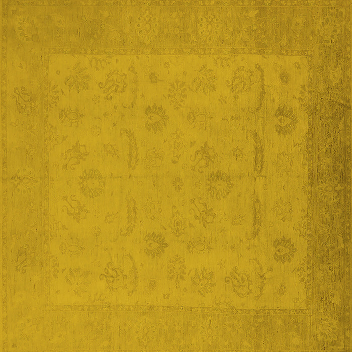 Square Oriental Yellow Traditional Rug, urb911yw