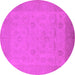 Round Oriental Pink Traditional Rug, urb911pnk