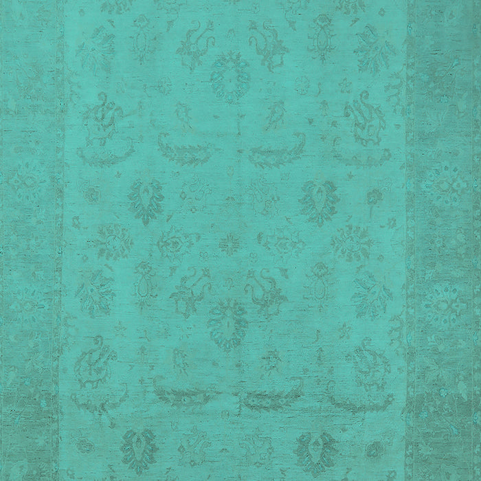 Machine Washable Oriental Turquoise Traditional Area Rugs, wshurb911turq