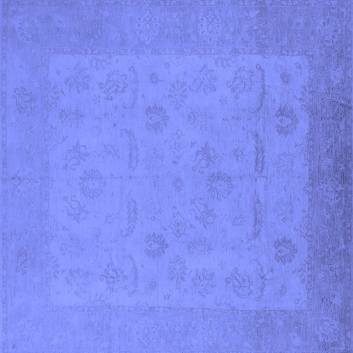 Square Machine Washable Oriental Blue Traditional Rug, wshurb911blu