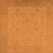 Square Machine Washable Oriental Orange Traditional Area Rugs, wshurb911org