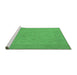 Sideview of Machine Washable Oriental Emerald Green Traditional Area Rugs, wshurb911emgrn