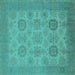 Square Oriental Turquoise Industrial Rug, urb912turq