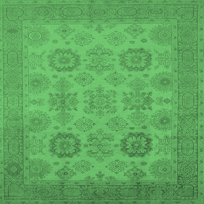 Square Oriental Emerald Green Industrial Rug, urb912emgrn