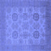 Square Oriental Blue Industrial Rug, urb912blu