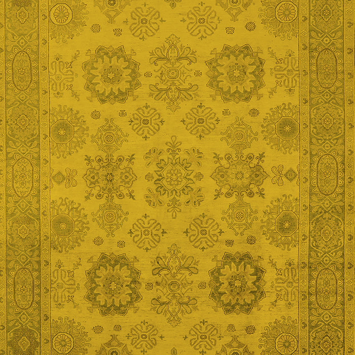 Machine Washable Oriental Yellow Industrial Rug, wshurb912yw