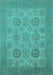 Machine Washable Oriental Turquoise Industrial Area Rugs, wshurb912turq